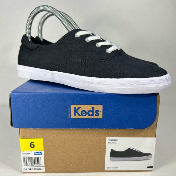 New Keds Canvas Breathable Black Lace Up Sneakers Shoes; Women’s Size 6 - Picture 3 of 15
